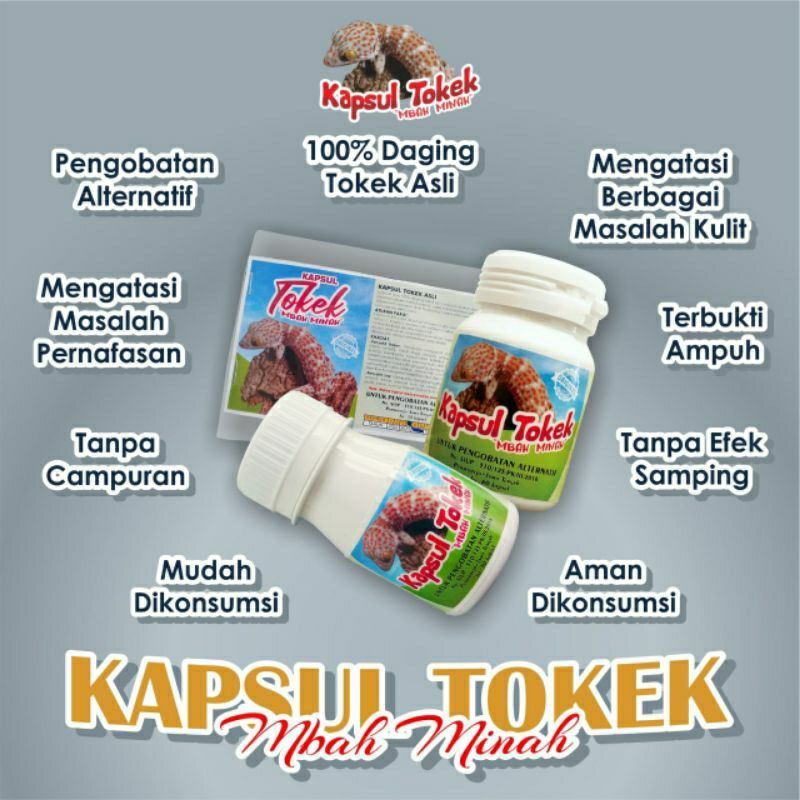Kapsul Tokek 100% Daging Tokek Asli. Kapsul Tokek Mbah Minah