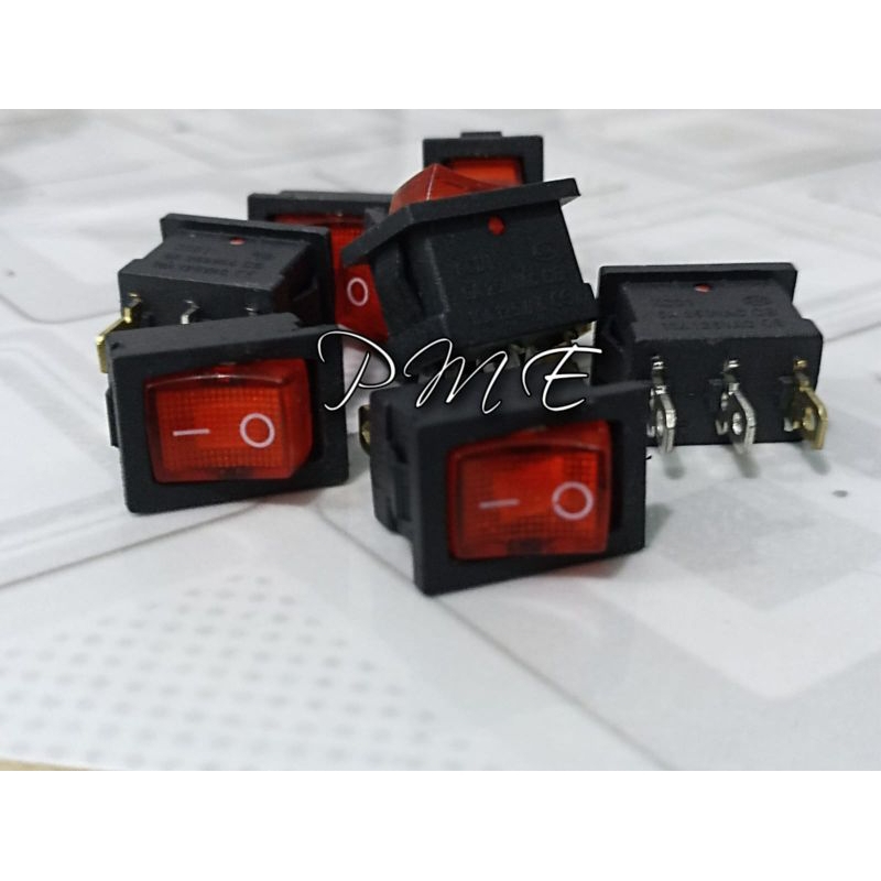 SAKLAR SWITCH 3PIN ON OFF KECIL + LAMP. 1PCS