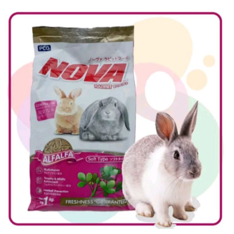 NOVA 1kg Alfalfa / Mixed berries / Makanan kelinci / Premium