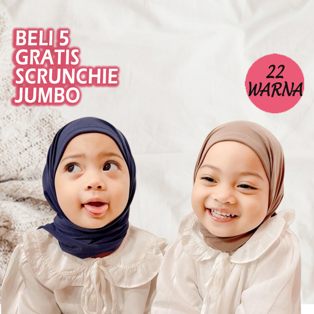 Hijab Segitiga Instan Anak Camila (0-5 Th) Jersey Premium 26 Warna / Jilbab Pashmina Instan Anak