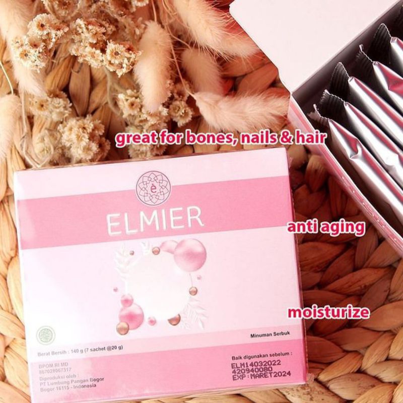 TERMURAH  Elmier collagen/ minuman collagen Original, tanpa efek samping solusi kulit putih bersih d