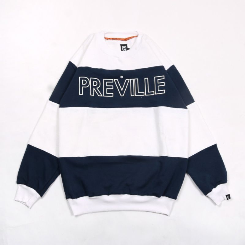 SWEATER RUGBY VINTAGE PREVILLE FLOCKING BLUE