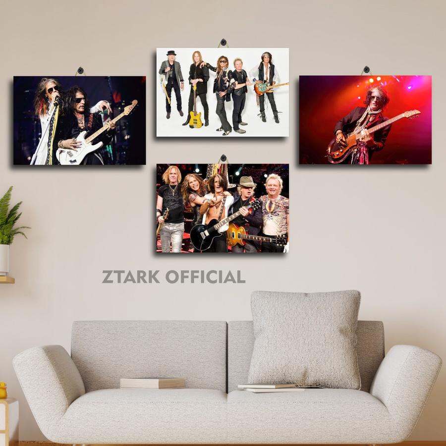 DEKORASI RUANG AESTHETIC MEMBER BAND AEROSMITH 20X30 | POSTER KAMAR MURAH PERSONIL BAND AEROSMITH | 