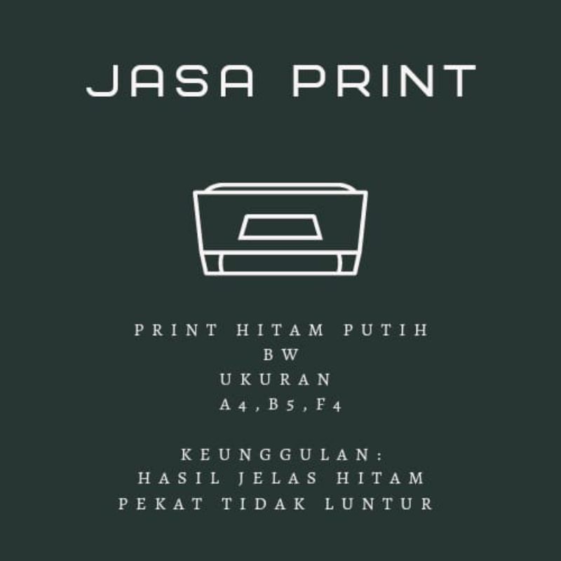 

PRINT DOKUMEN MURAH UKURAN A5 B5 A4 F4