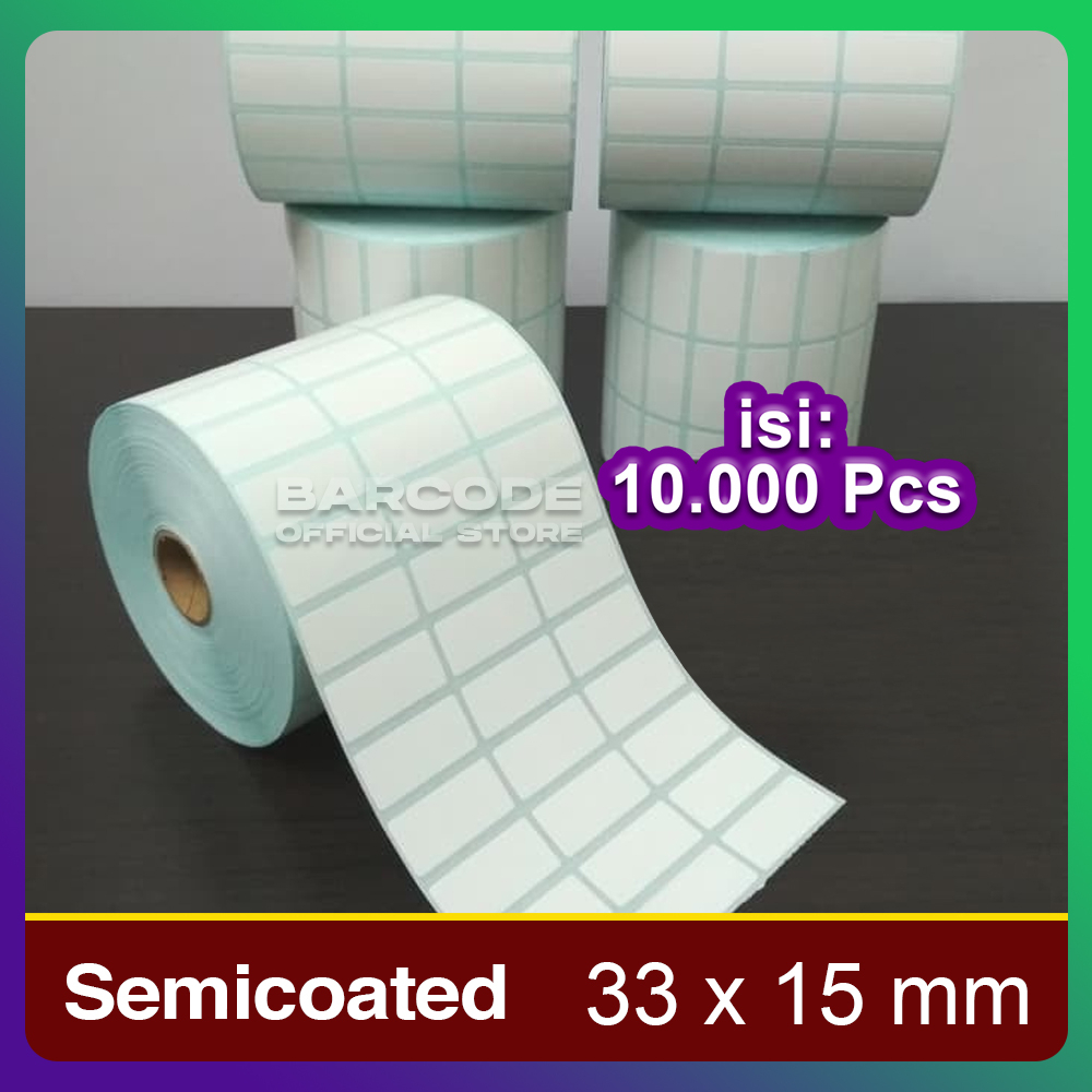 

Label Semicoat 33 x 15 Stiker 33x15 mm 3 Line Isi 10000 (1 Slop)