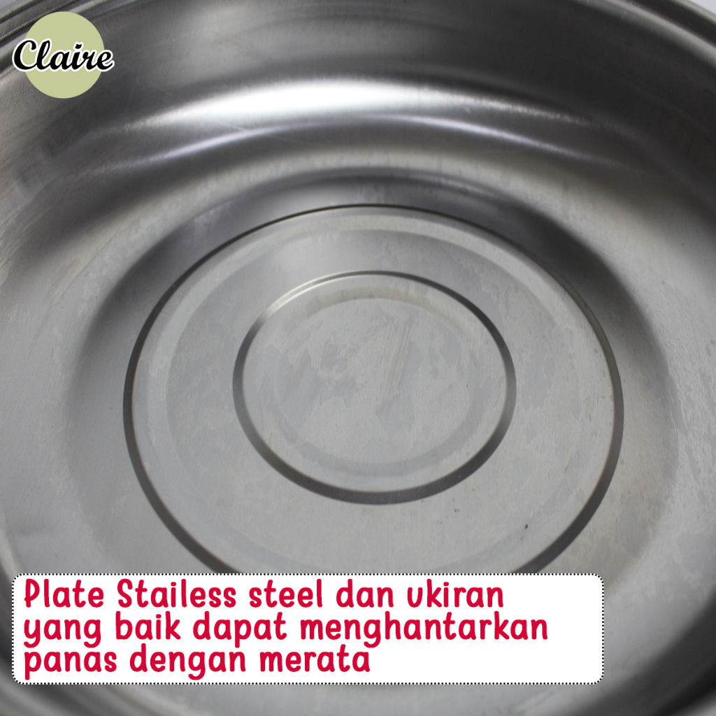 Wadah Set Tempat Makan Piring Saji Prasmanan Tutup Kaca Dan Stainless Steel / Fast Food Dish