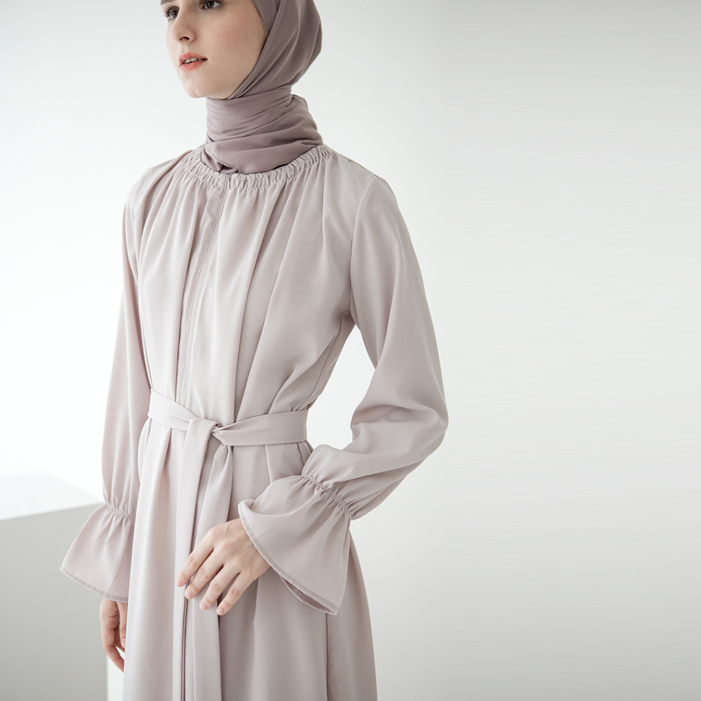 Sena by Aska Label - Dress wanita rayon gamis wanita lengan panjang dan details kerut