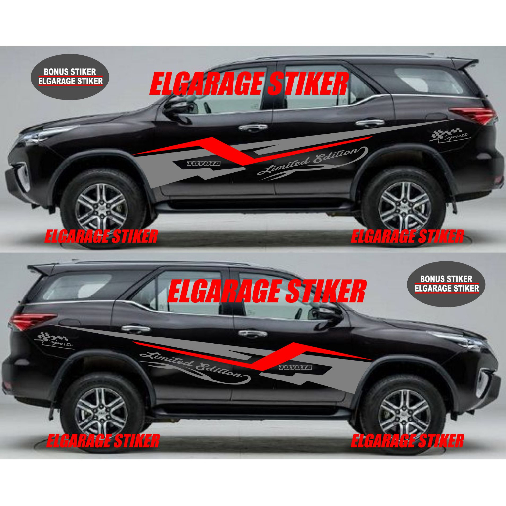 Stiker mobil fortuner stiker cutting variasi body samping mobil all mobil fortuner terbaru