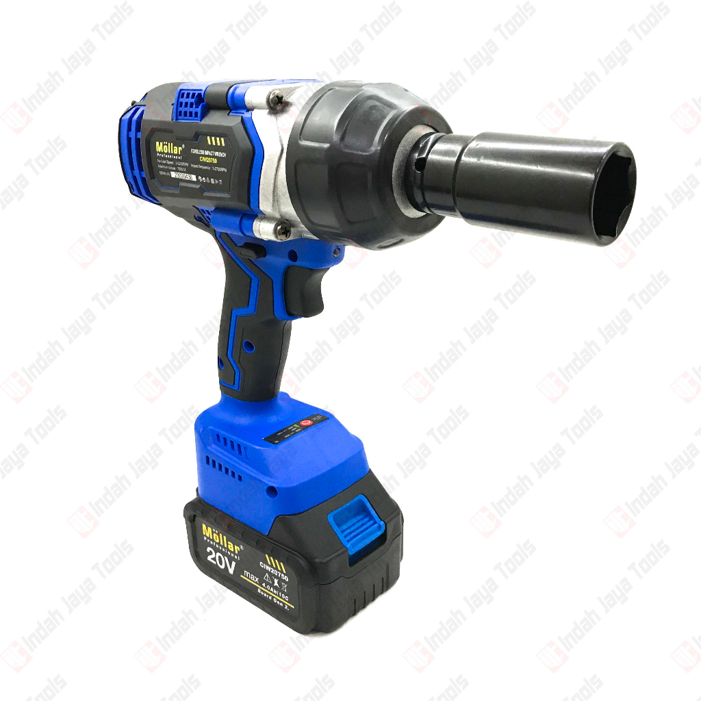 MOLLAR CIW20750 Cordless Impact Wrench Mesin Buka Baut Baterai Charger