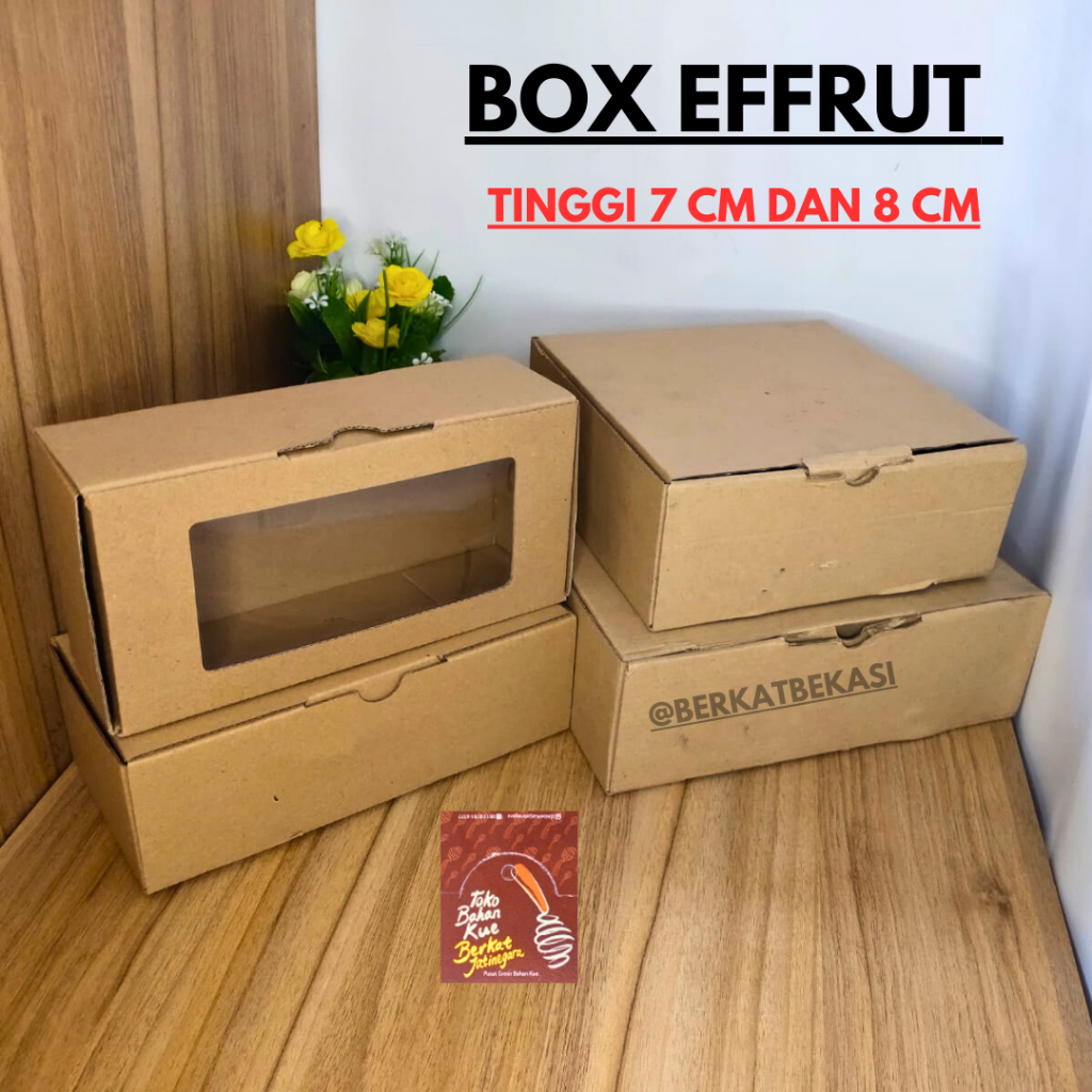

DUS / BOX / BOX EFFRUT /KOTAK KUE TINGGI 7 , 8 CM / 10 PCS