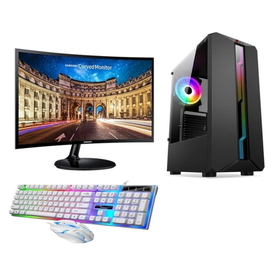 PC Gaming Ryzen 7 5700G Full set I Monitor LED 27&quot; I Keyboard &amp; Mouse - Monitor LED 24&quot;