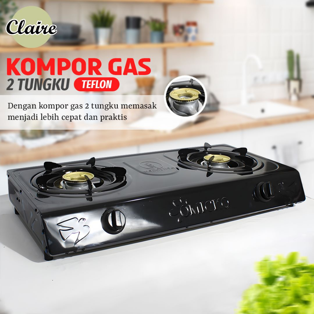 Claire [COD] Kompor Gas 2 Tungku / Kompor Gas Otomatis