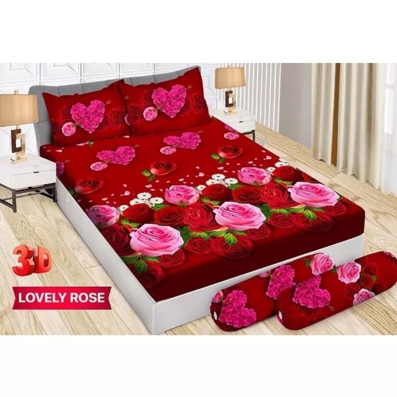 Sprei Bonita lovely rose Disperse 3D King 180x200 Motif lovely roseseprei bonita mawar merah seprei 