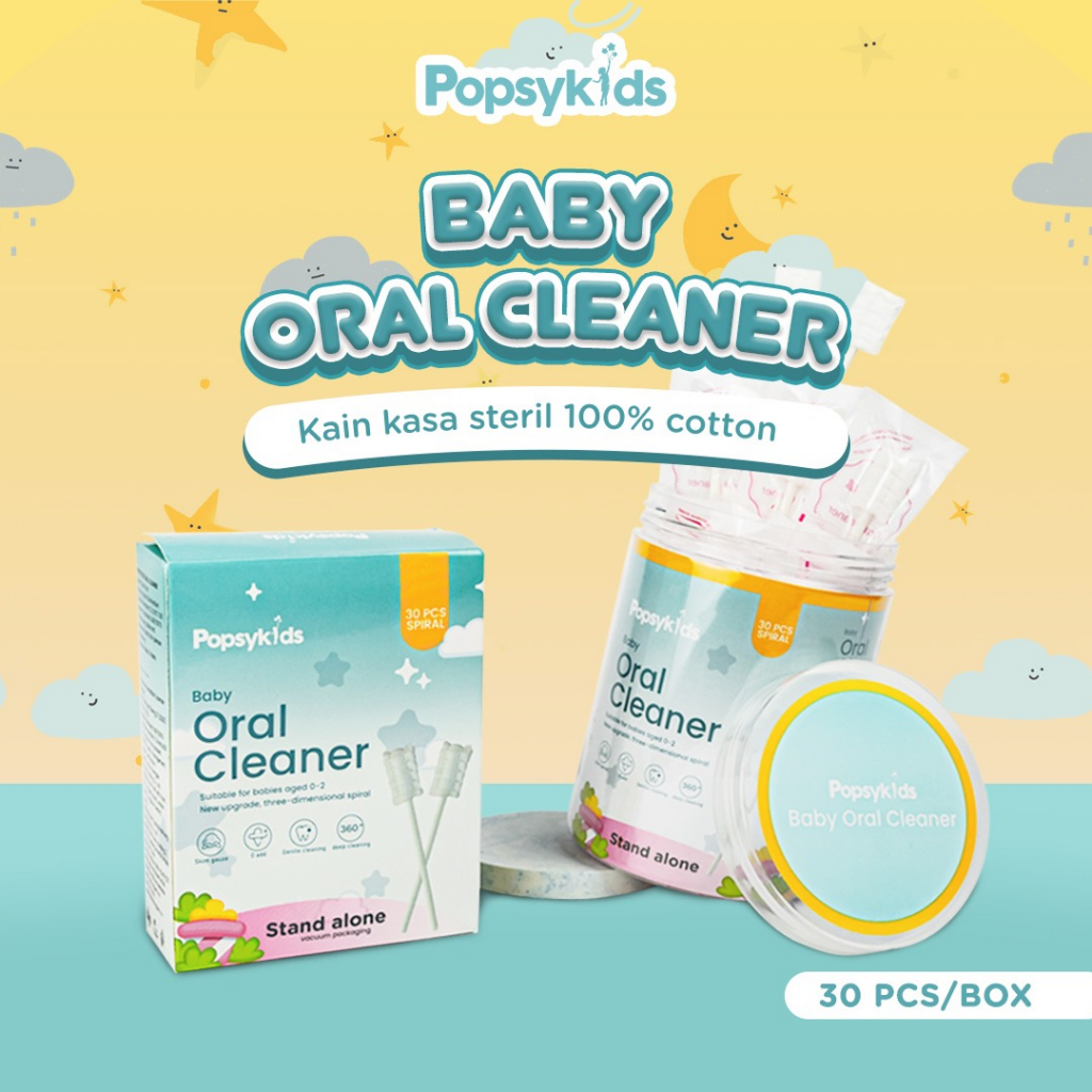 Popsykids Baby Oral Cleaner – 100% Stik Kasa Steril Pembersih Mulut Bayi / Lidah Bayi / Gusi Bayi SA