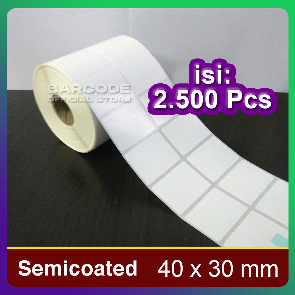 

Label Sticker Semicoat 40x30mm / 40 x 30 / 40x30 mm 2 Line (1 Slop)