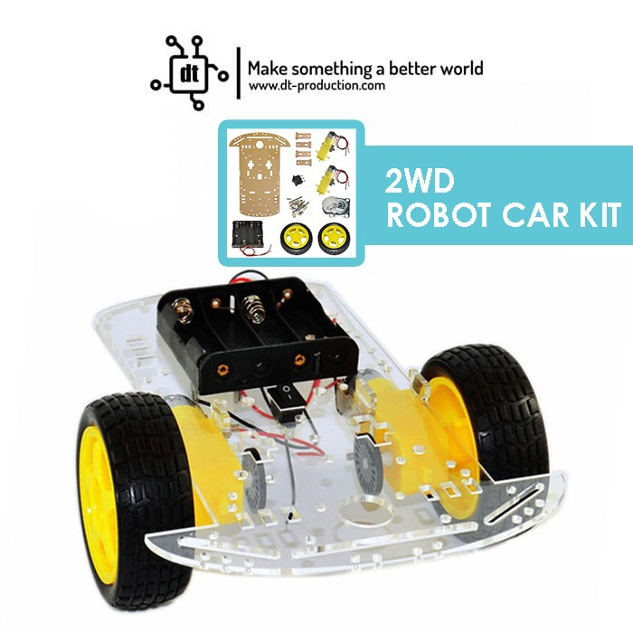 KIT Chasis Robot Mobil Arduino 2WD Smart Car Chassis Acrylic 2 WD