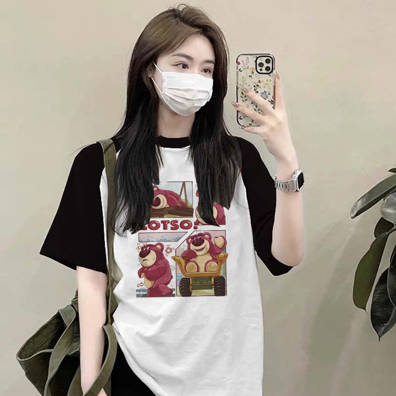 Kaos Raglan Wanita Washed Lotso Toy Story Korean Style Kaos Wanita Oversize Atasan