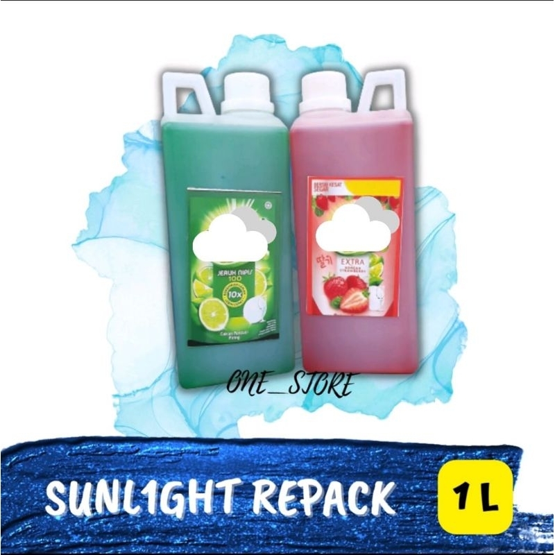 downy /r1nso/S*nlight Sabun Cuci Piring 1 Liter /  Cairan Pencuci Piring Repack 1lt