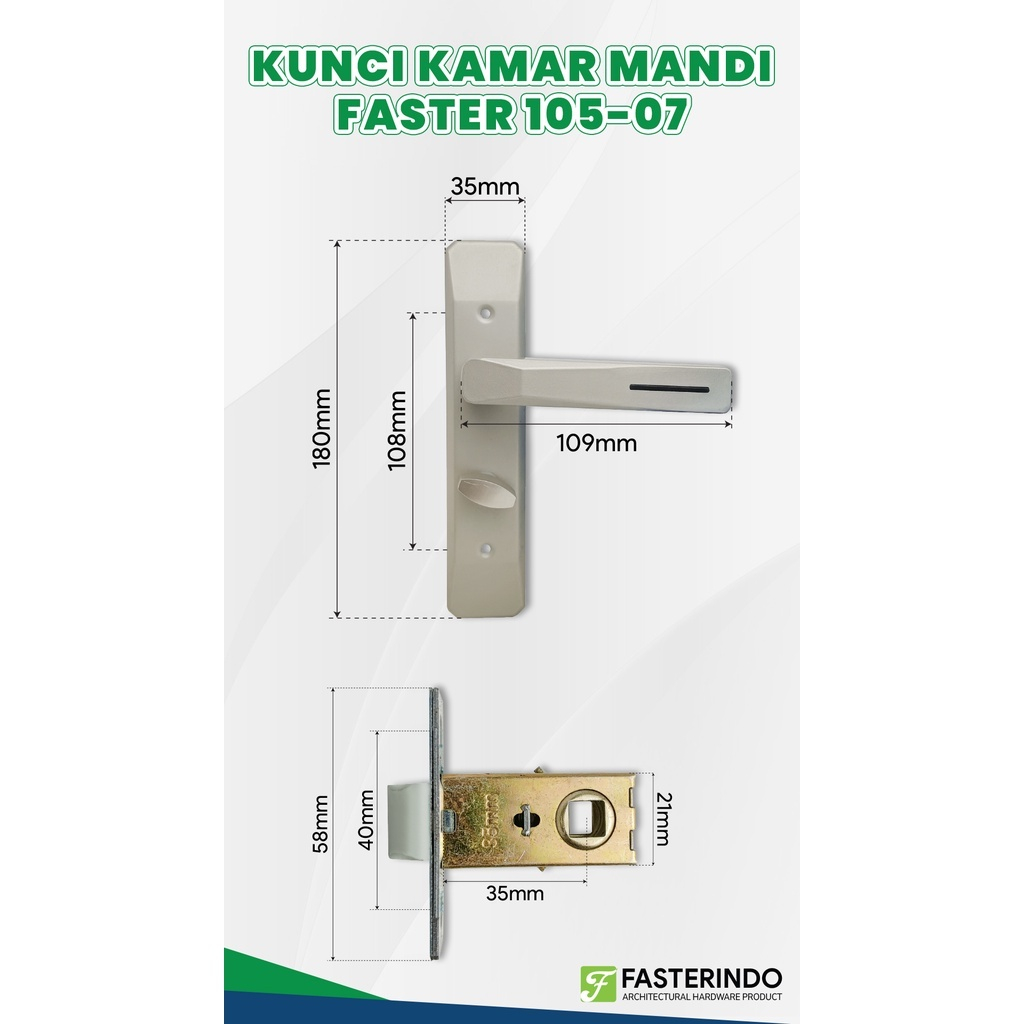 Kunci pintu kamar mandi atau handle kamar mandi merk Fasterindo