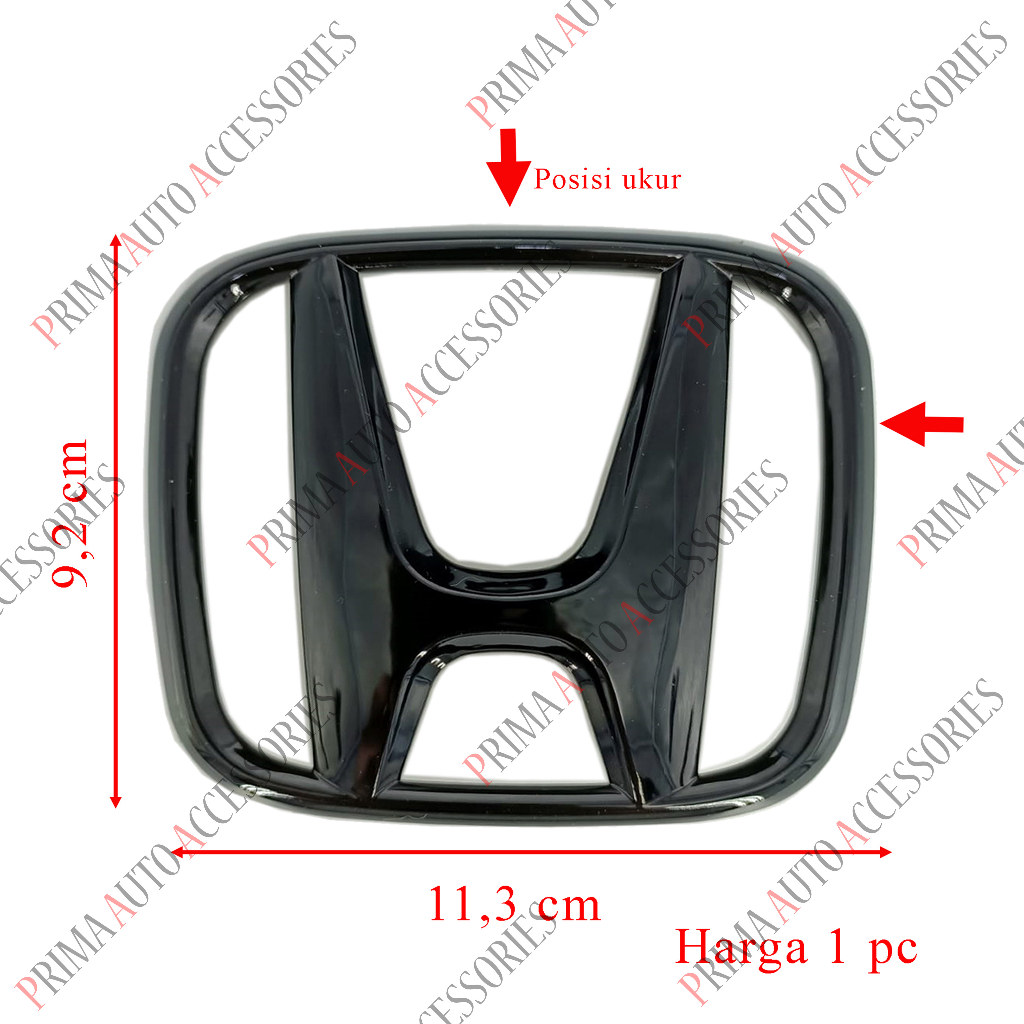 Emblem Mobil Logo HONDA BRIO ALL NEW 2018 - 2023 Hitam Glossy (Belakang)