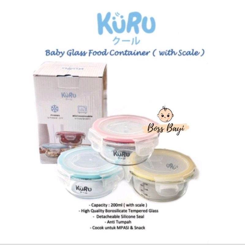 KURU Baby Glass Food Container | Wadah Kaca Tempat Makan MPASI GC2001