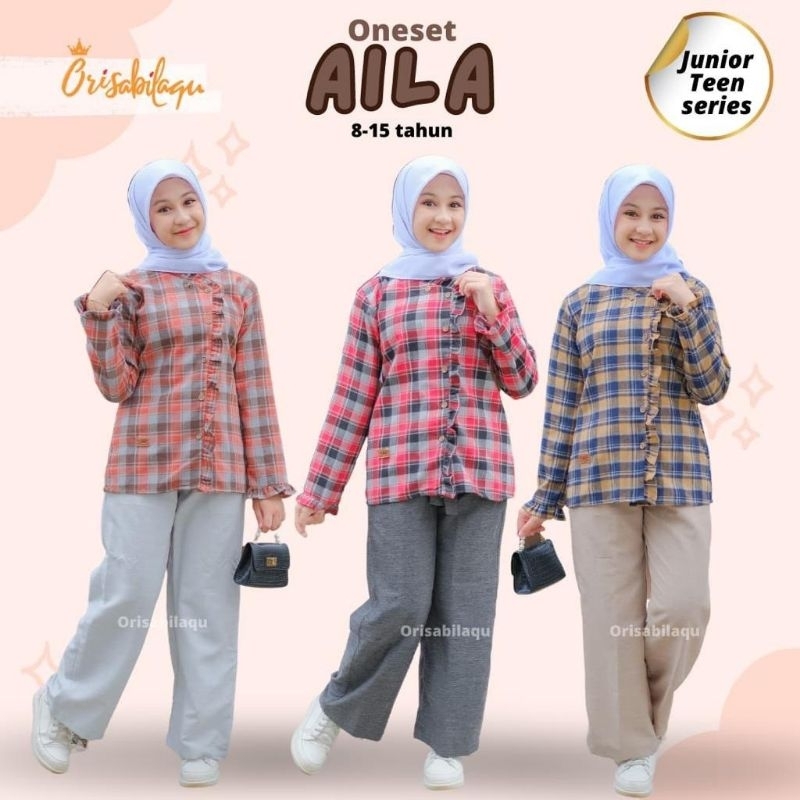 AILA oneset|baju anak perempuan|setelan baju anak perempuan|one set anak|one set anak tanggung|baju 