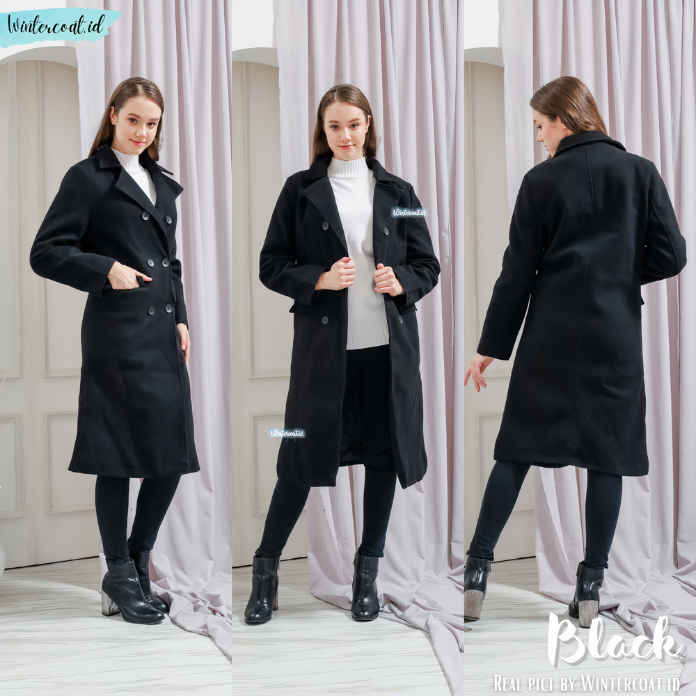 Patricia long wool coat import wanita autumn winter mantel panjang jacket jaket cewek hangat wol musim dingin