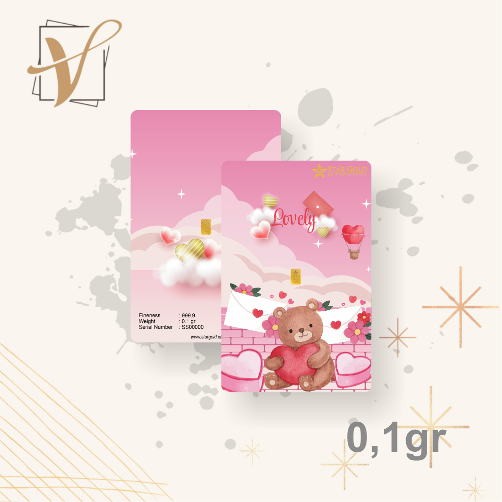 Logam Mulia Micro Gold  Star Gold Series Love  0.1gr