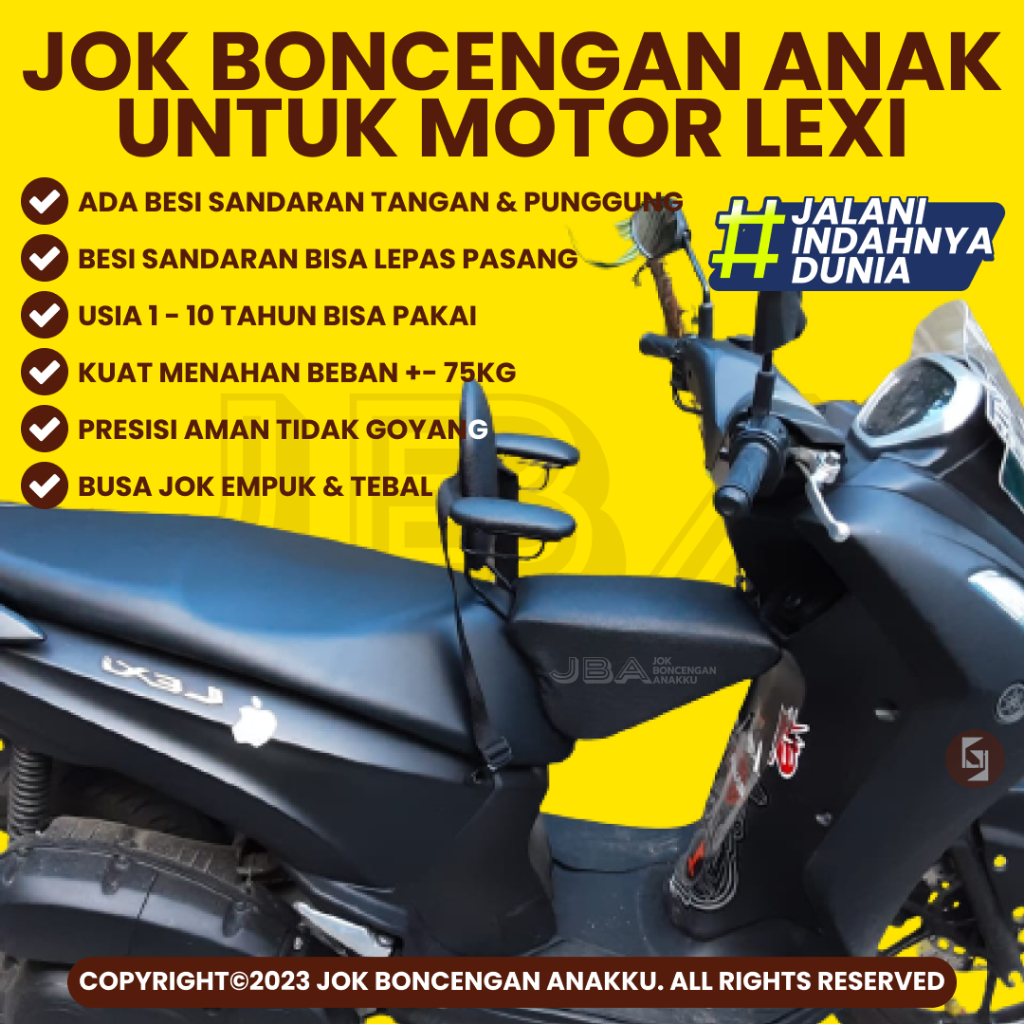 Jok Motor Anak Boncengan Depan Yamaha Lexi Kursi Dudukan Portable Matic