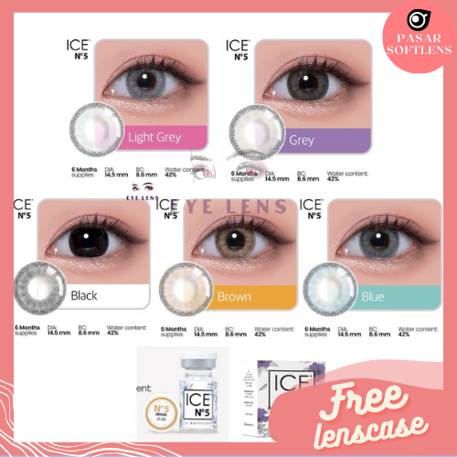 SOFTLENS ICE N5 NORMAL &amp; MINUS -0.50 S/D -2.50 FREE LENSCASE  DIA 14.5 MM BY X2 EXOTICON