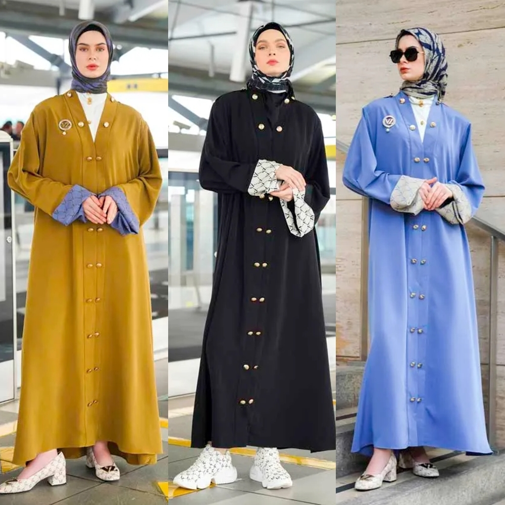 VZ Monogram Quintessential Abaya Plain Original by VIVI ZUBEDI