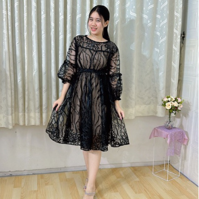 RESTOCK Ken-171 Dress Pesta Premium Mewah 2 Pieces Korea Style Free Tali Pinggang