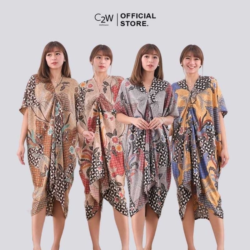 C2W Clothtowear Kaftan Batik Wanita All Size Satin Women's Clothes SKR