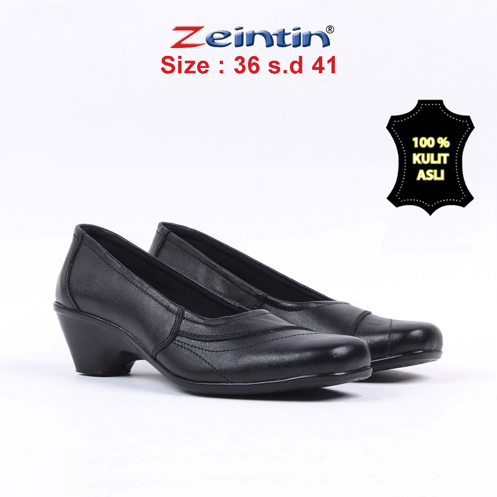 Zeintin - Sepatu Kantor Sepatu Pantofel Wanita Zeintin Hitam Big Size Sepatu Wanita Kulit BJ