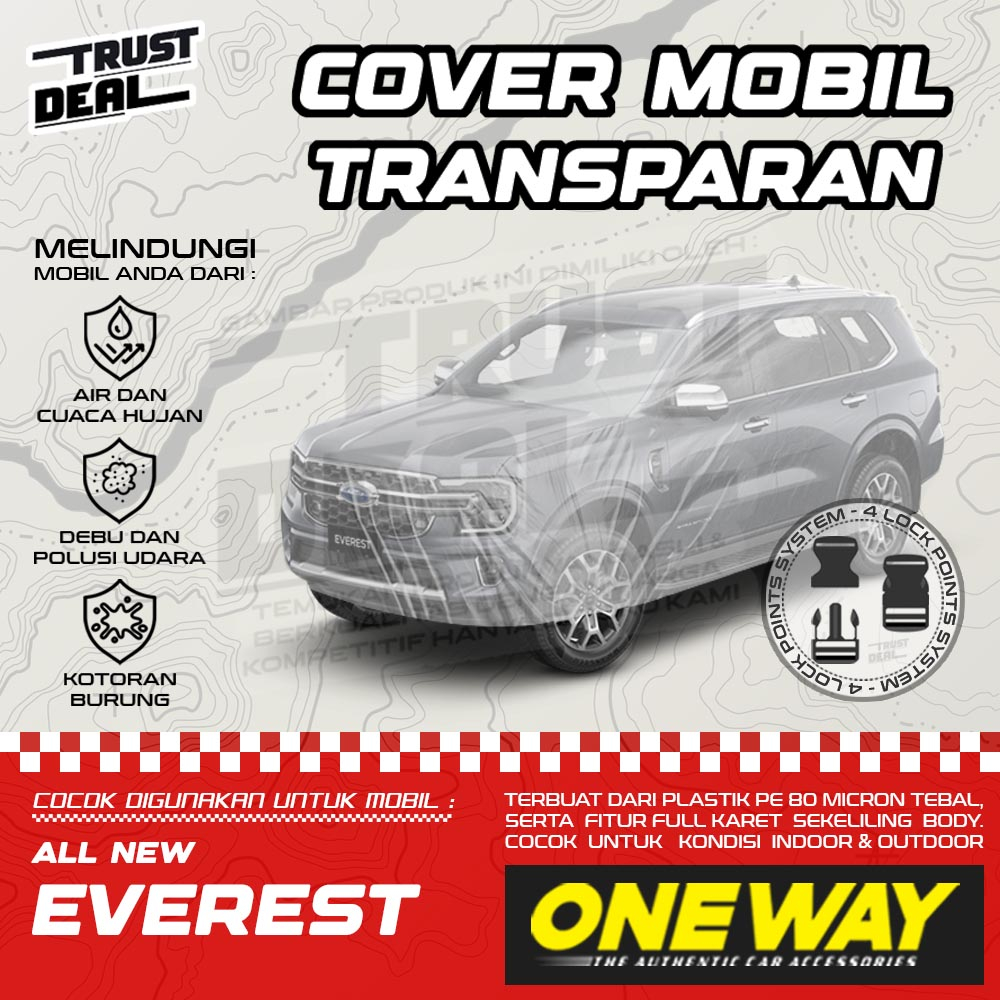 Sarung Cover Mobil Plastik FORD ALL NEW EVEREST Waterproof Tebal Transparan Anti Air