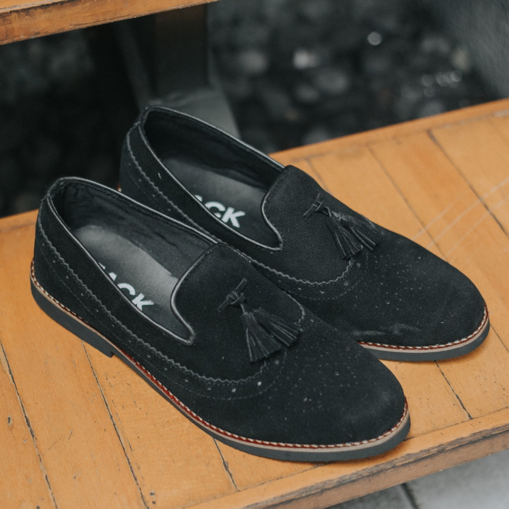 Sepatu Loafers Pria Casual Suede Clasik Formal Kerja Kuliah Pria Cowok Loafer Original - Pierre