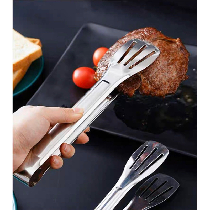 NEW Alat Capitan Makanan Stainless Steel - Capit Gorengan Makanan Stainless - Penjepit Daging BBQ , Kue , Gorengan Serbaguna