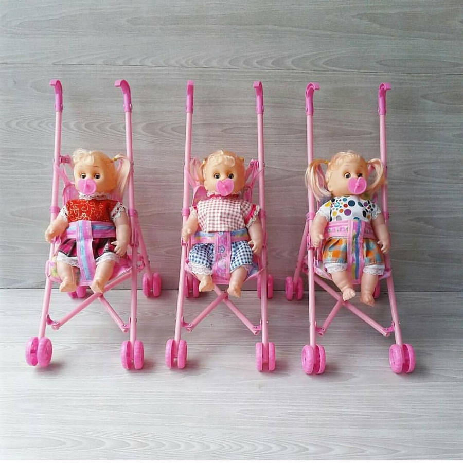 Boneka bayi empeng nangis stroller Boneka bayi nangis Stroller