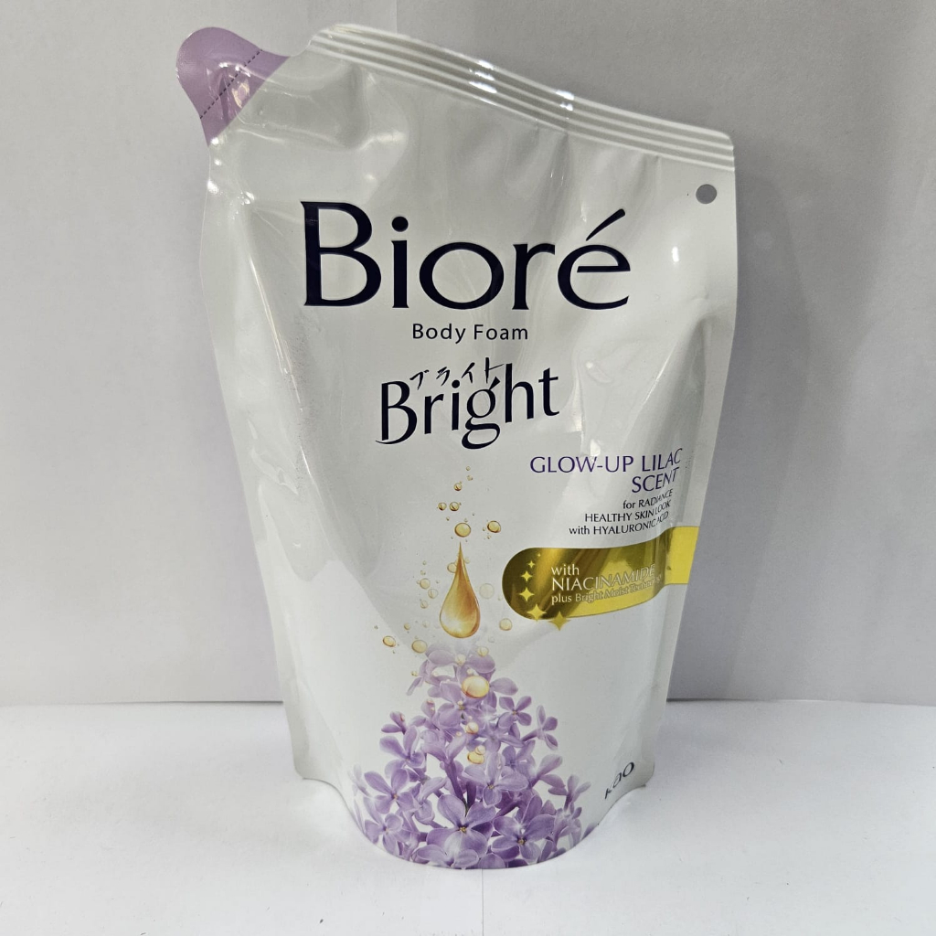 Biore Body Foam Bright Glow Up Lilac Scent Refil 400 ML