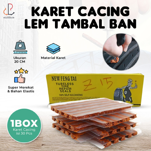 Lem Cacing Tambal Ban Tubeless Mobil Motor Tire Seal String Isi 30 Pcs Karet Refill Bukan Ossip Tekiro 1 Box 20cm