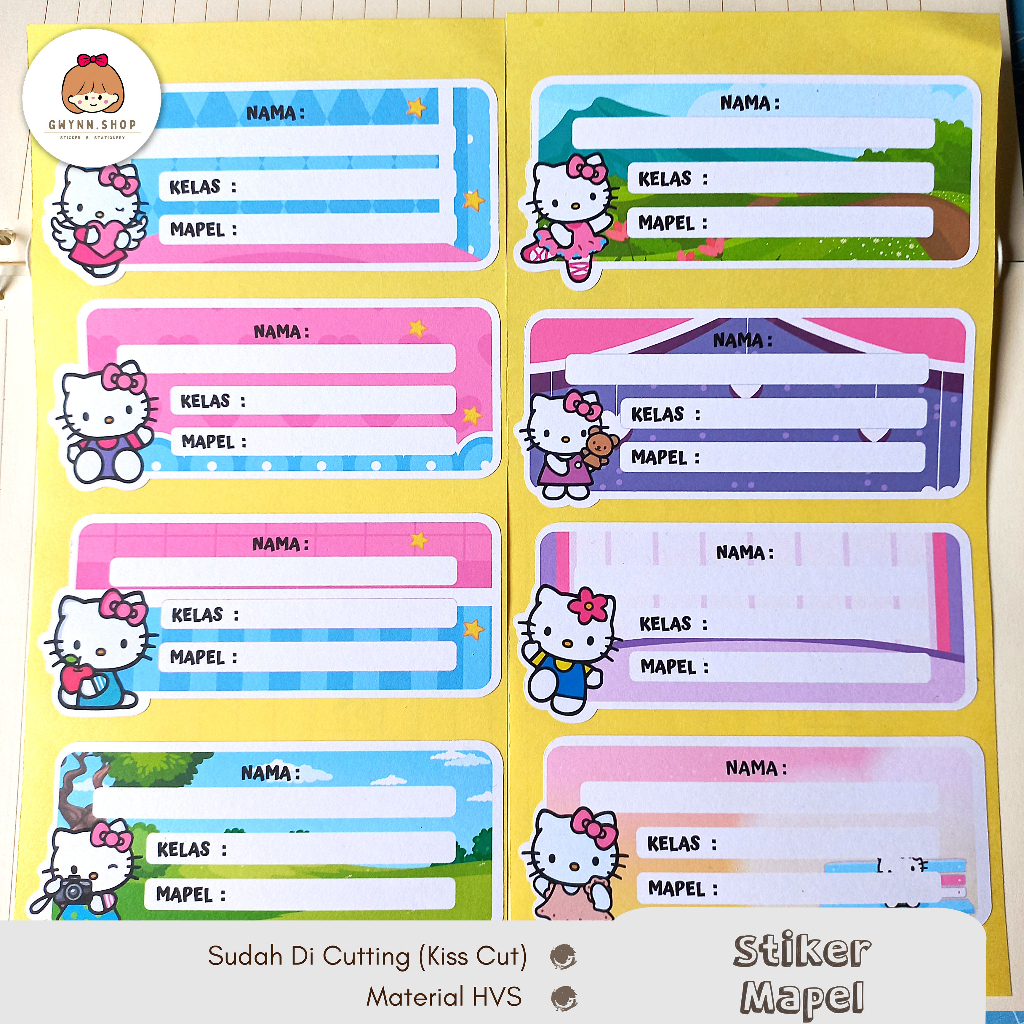 

Stiker Mapel | Label Buku Mata Pelajaran Sekolah | Hello Kitty
