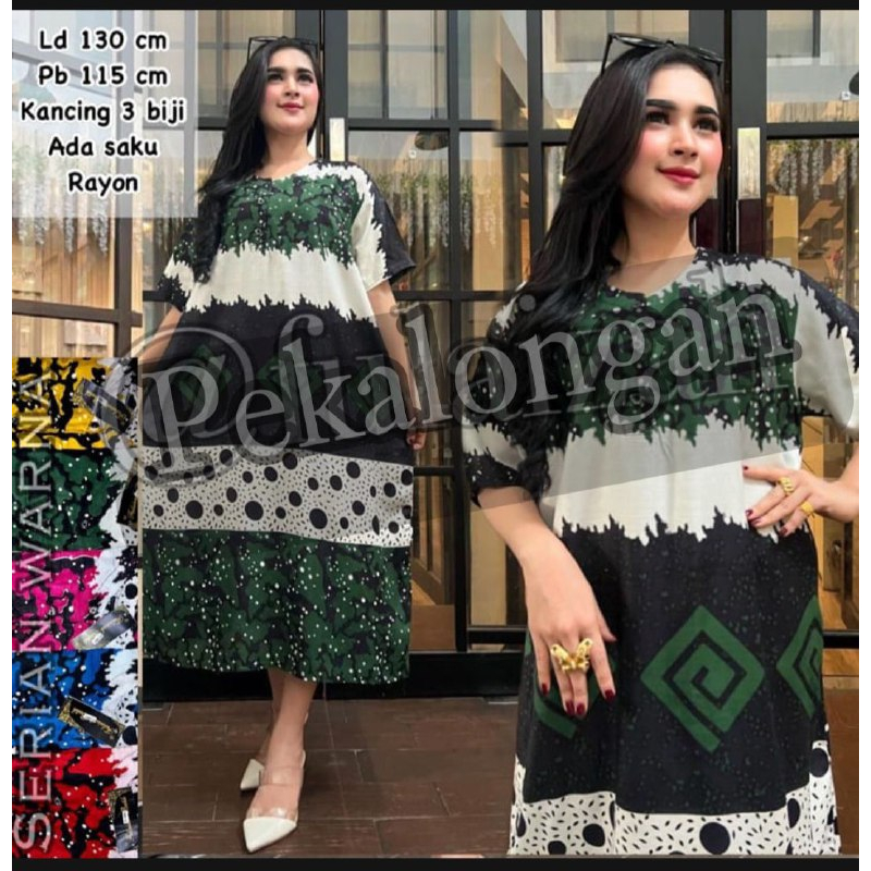 DASTER JUMBO BUSUI KEKINIAN MOTIF BARU miska KANCING DEPAN  LD 130-135