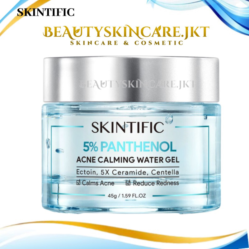 Skintific 5% Panthenol Acne Calming Water Gel 45g Pelembab Wajah Cream Jerawat