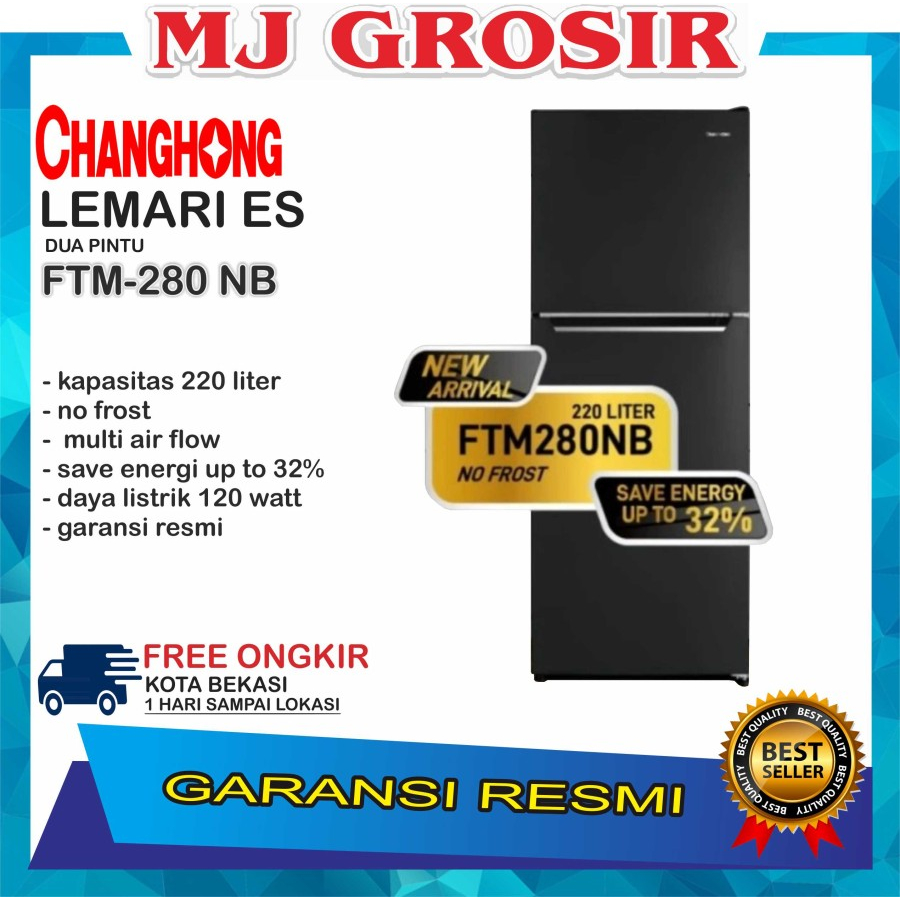 KULKAS CHANGHONG CRF 208 2 PINTU CRF-208 LEMARI ES CRF208