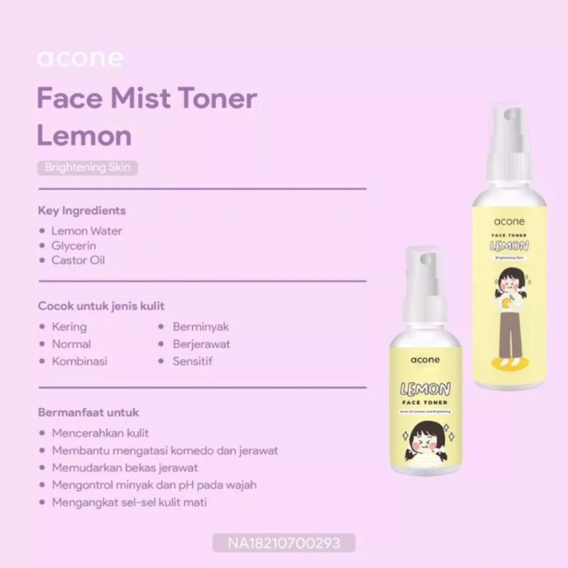 FACE TONER LEMON MENCERAHKAN WAJAH