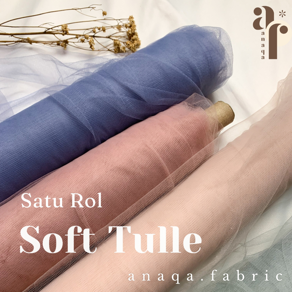 1 Rol Kain Soft Tulle // Tile Polos // Bahan Tule Polos PREMIUM