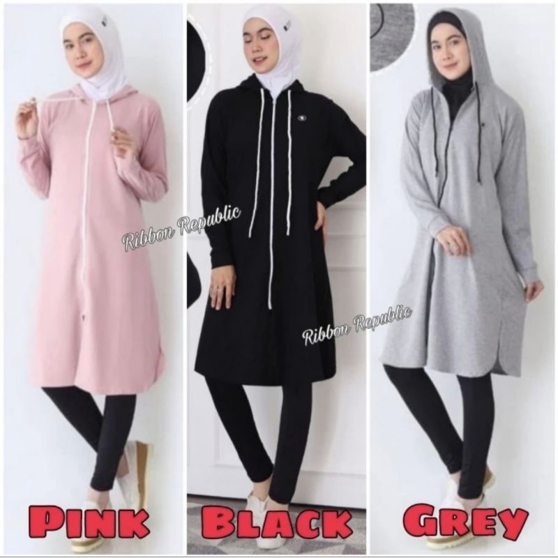 Jaket Olahraga Lengan Panjang Wanita Muslim Muslimah Woman Moslem Sportwear Sport Casual Jacket