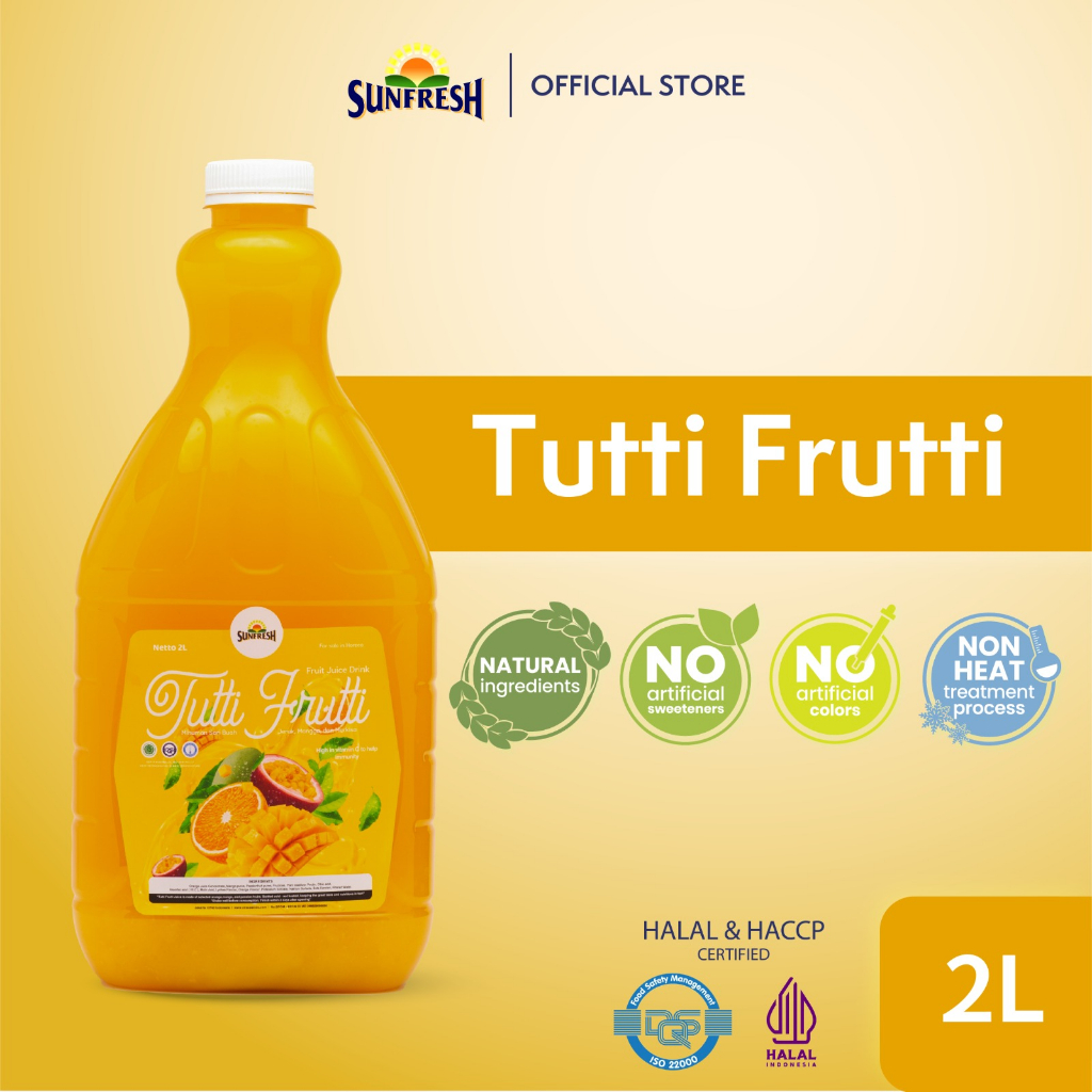 

Sunfresh Daily Tutti Frutti Juice 2 Liter Mengandung Vitamin C - Jus Buah Mix Jeruk, Markisa, Mangga