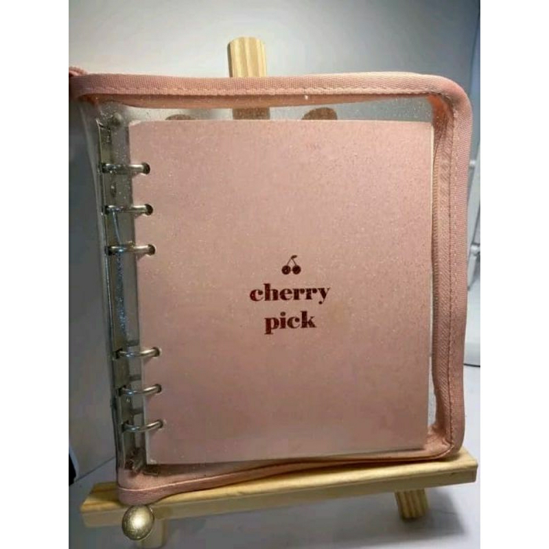 PRELOVED Binder Zipper A6 Wide Pink + Sleeve 4p