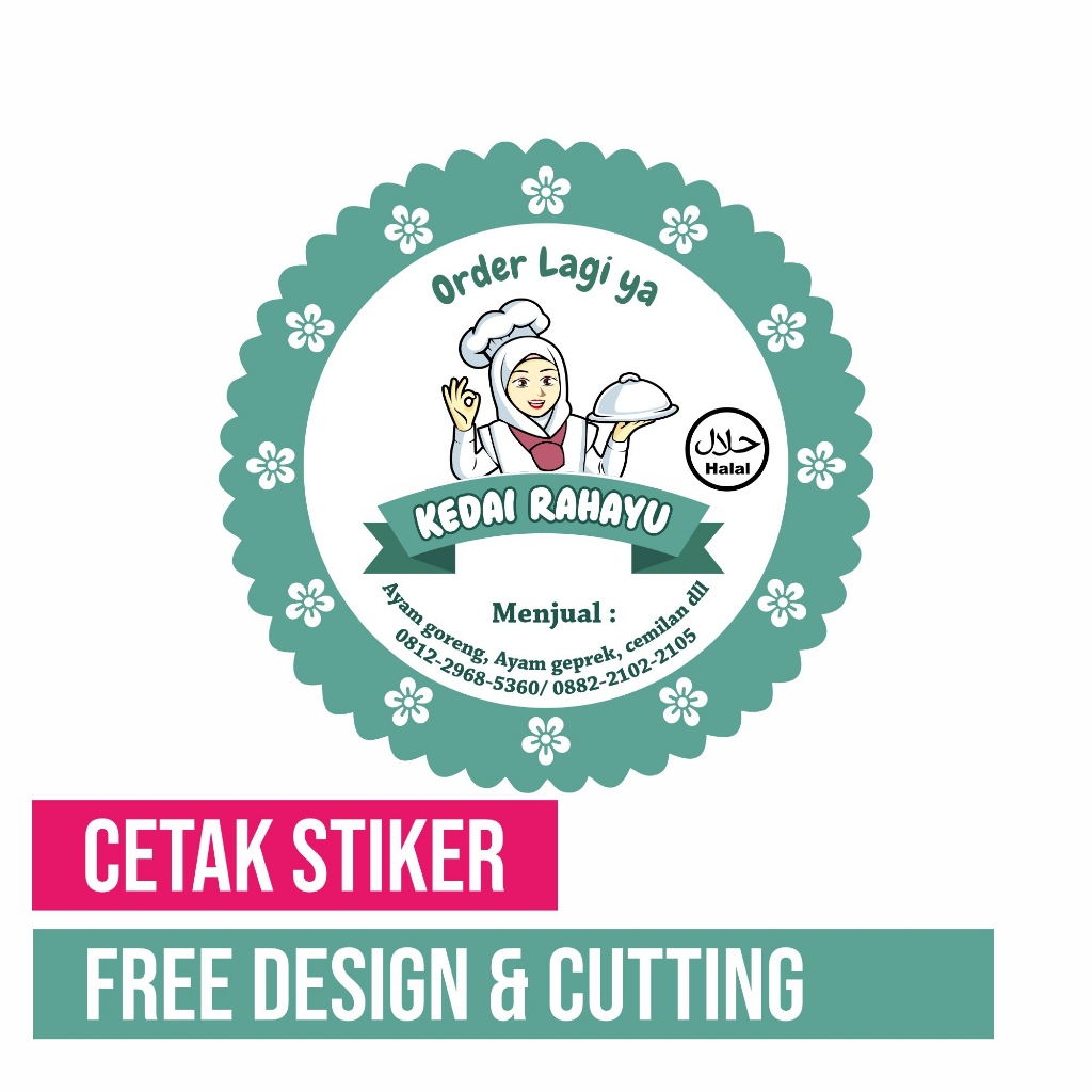 

cetak stiker label free design dan cutting